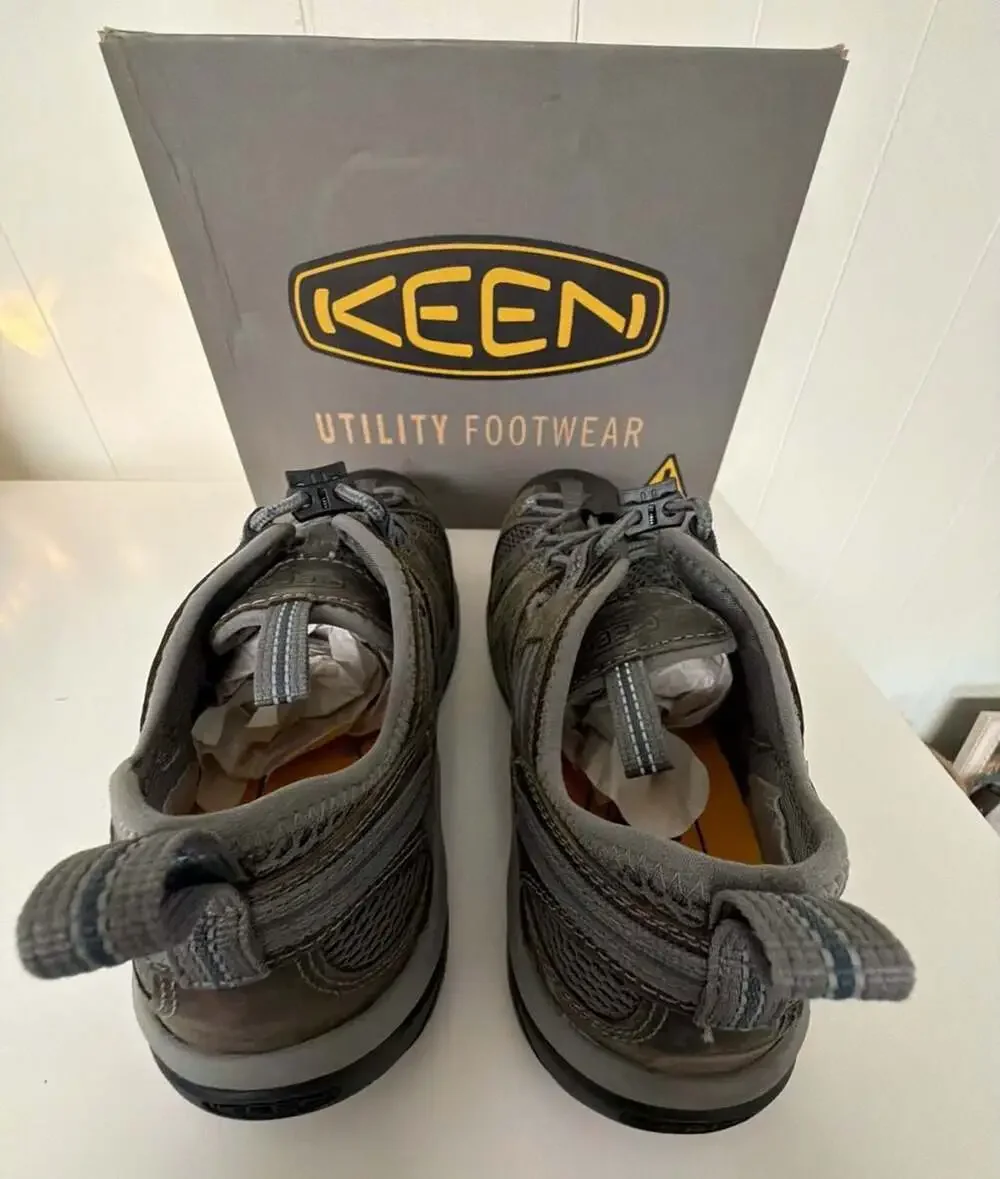 KEEN Utility Atlanta Cool II ESD Steel Toe Work Shoes Gargoyle/Blue